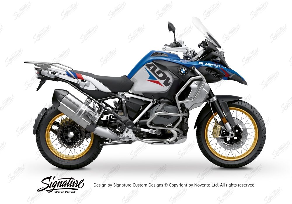 BKIT 3585 BMW R1250GS Adventure Style HP Velos Red Blue Stickers Kit 01