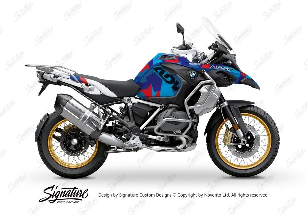 BKIT 3608 BMW R1250GS Adventure Style HP M90 Blue Red Camo Full Wrap 01