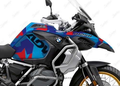 BKIT 3608 BMW R1250GS Adventure Style HP M90 Blue Red Camo Full Wrap 02