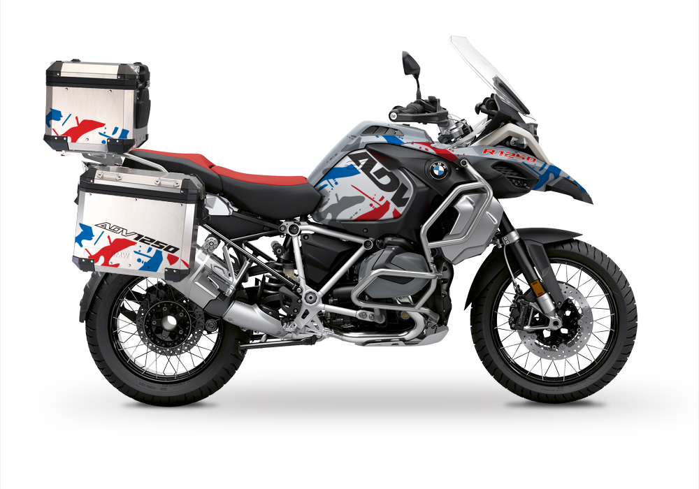 BSTI 3500 BMW R1250GS Adventure Top Box Safari Red Blue Stickers Kit 01