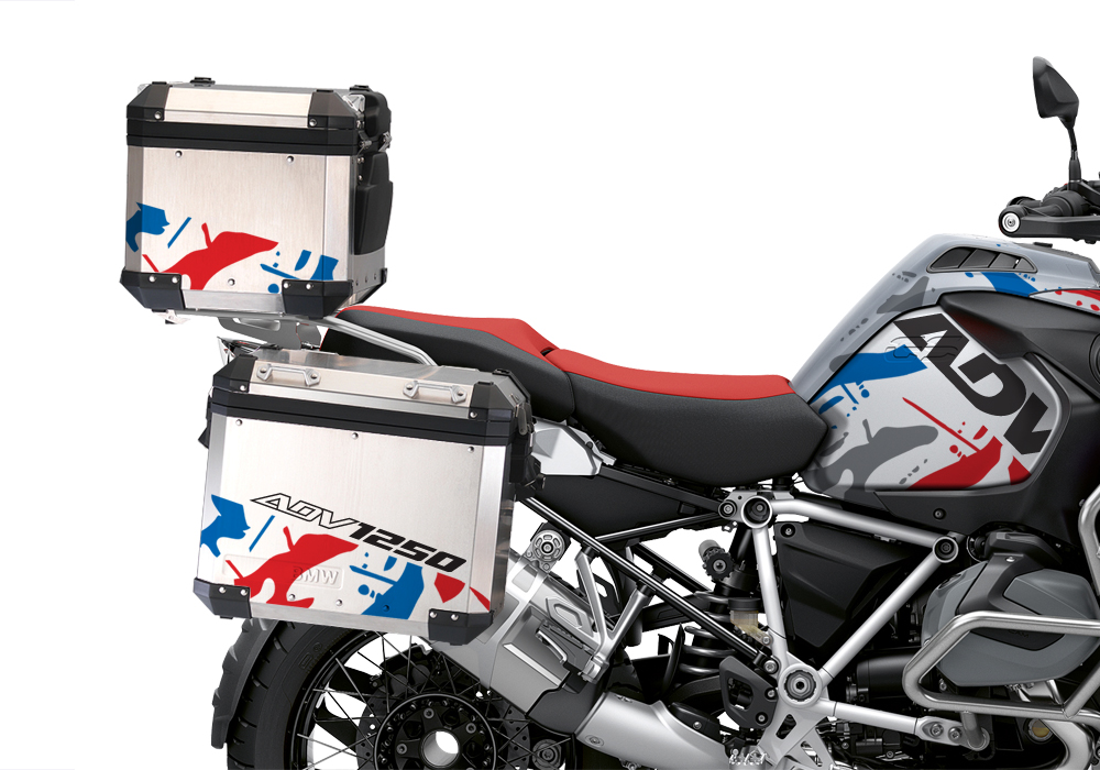 BSTI 3500 BMW R1250GS Adventure Top Box Safari Red Blue Stickers Kit 02