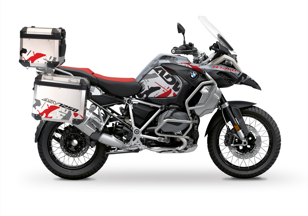 BSTI 3501 BMW R1250GS Adventure Top Box Safari Red Grey Black Stickers Kit 01
