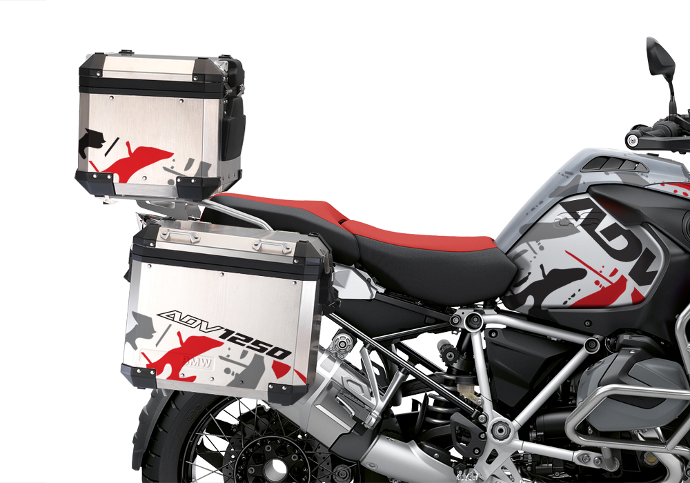 BSTI 3501 BMW R1250GS Adventure Top Box Safari Red Grey Black Stickers Kit 02