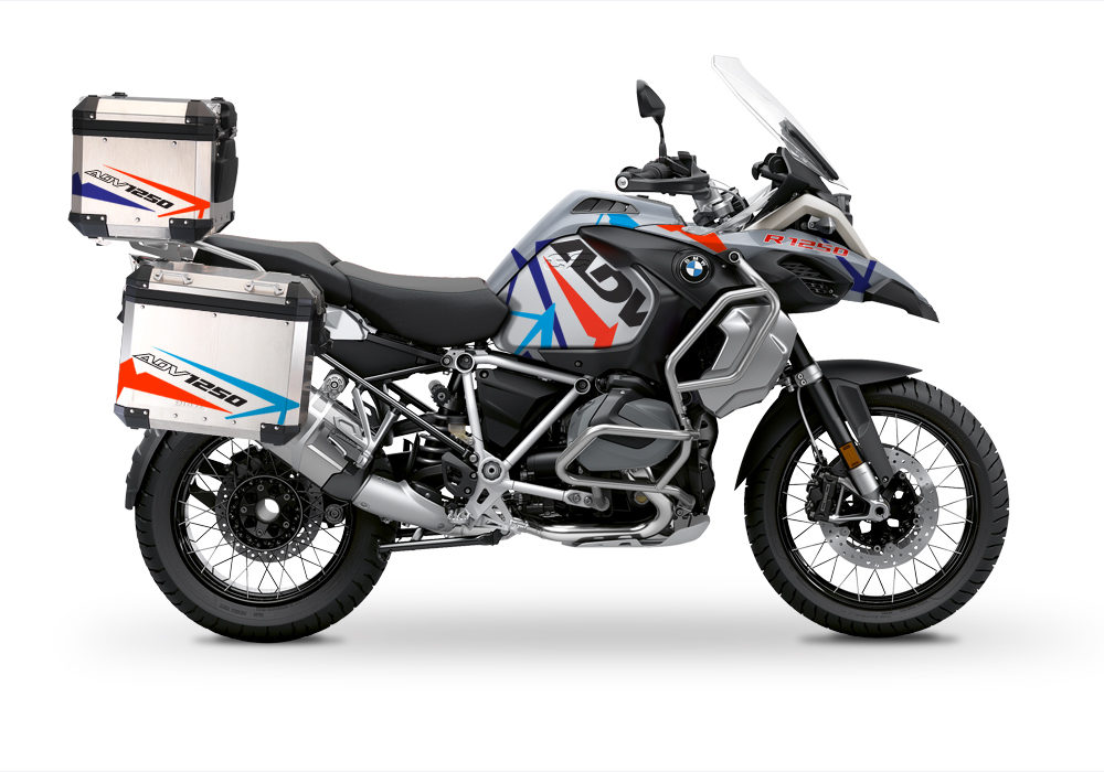 BSTI 3512 BMW R1250GS Adventure Top Box Spike Royal Blue Light Blue Fluo Red Stickers Kit 01
