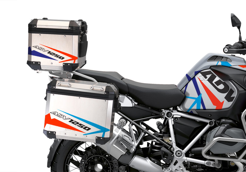 BSTI 3512 BMW R1250GS Adventure Top Box Spike Royal Blue Light Blue Fluo Red Stickers Kit 02