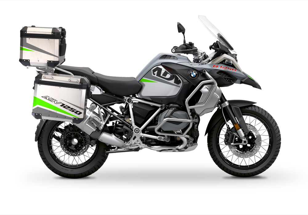 BSTI 3527 BMW R1250GS Adventure Top Box Vivo Grey Fluo Green Stickers Kit 01