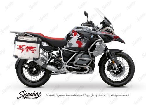 BSTI 3534 BMW R1250GS Adventure Panniers The Globe Red Stickers Kit 01