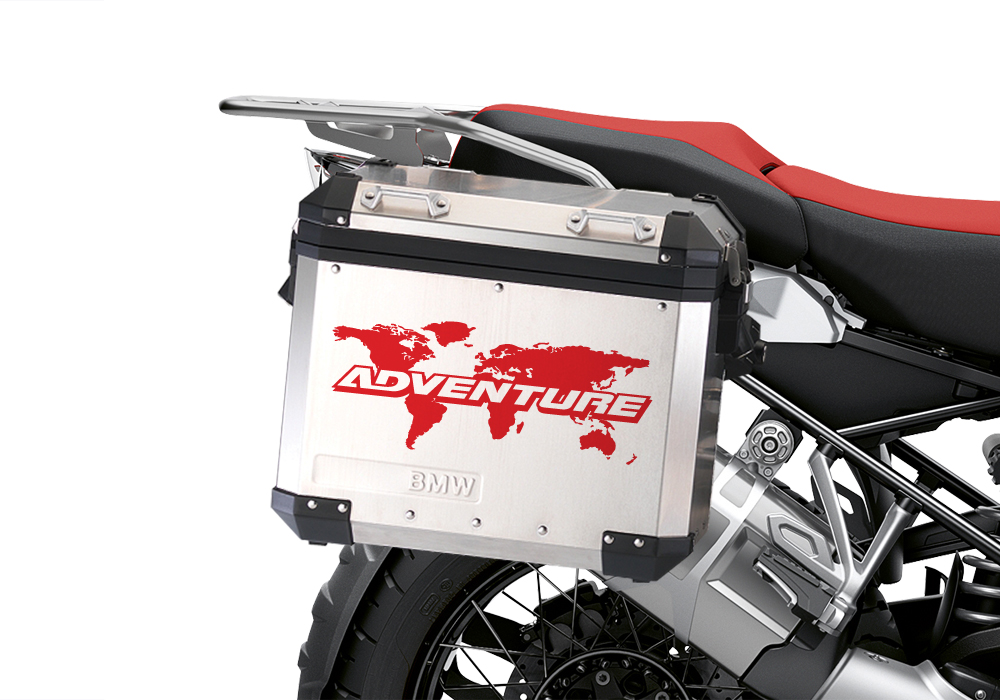 BSTI 3534 BMW R1250GS Adventure Panniers The Globe Red Stickers Kit 02