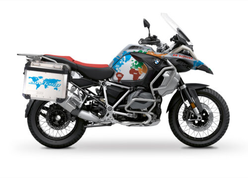BSTI 3537 BMW R1250GS Adventure Panniers The Globe ADV1250 Light Blue Stickers Kit 01