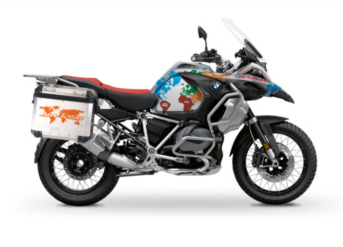 BSTI 3538 BMW R1250GS Adventure Panniers The Globe ADV1250 Orange Stickers Kit 01