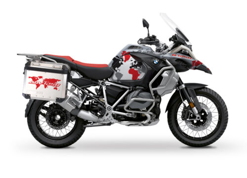 BSTI 3539 BMW R1250GS Adventure Panniers The Globe ADV1250 Red Stickers Kit 01