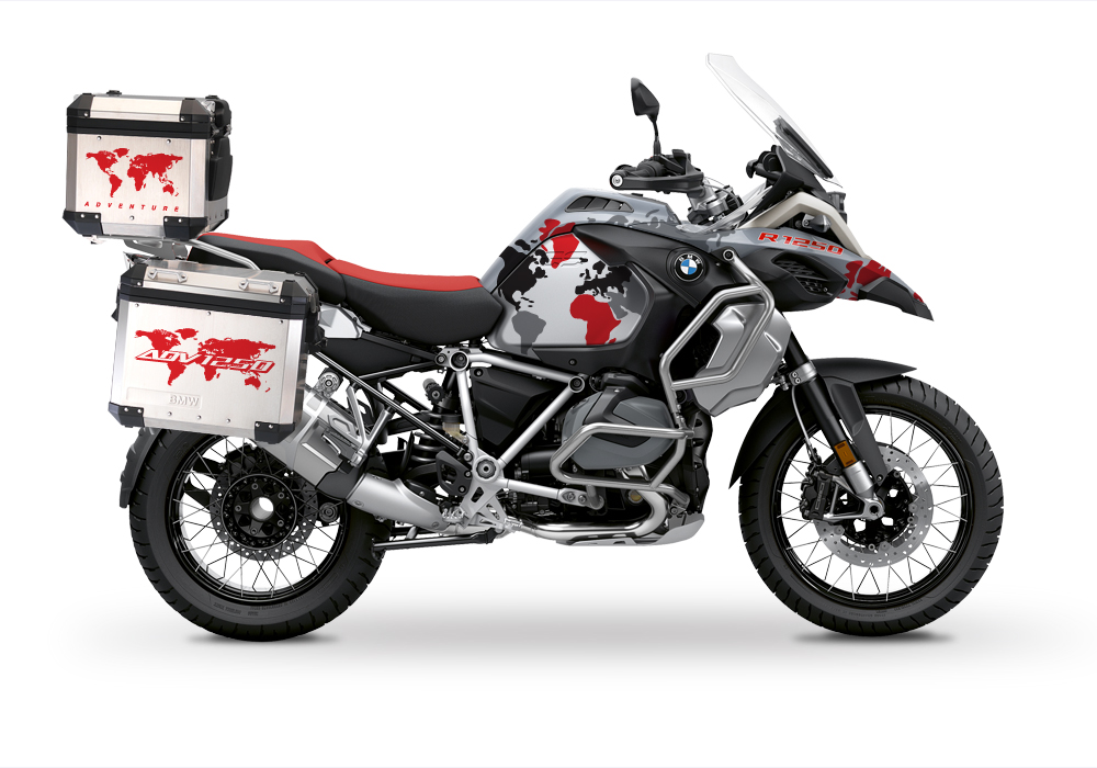 BSTI 3544 BMW R1250GS Adventure Top Box The Globe Red Stickers Kit 01