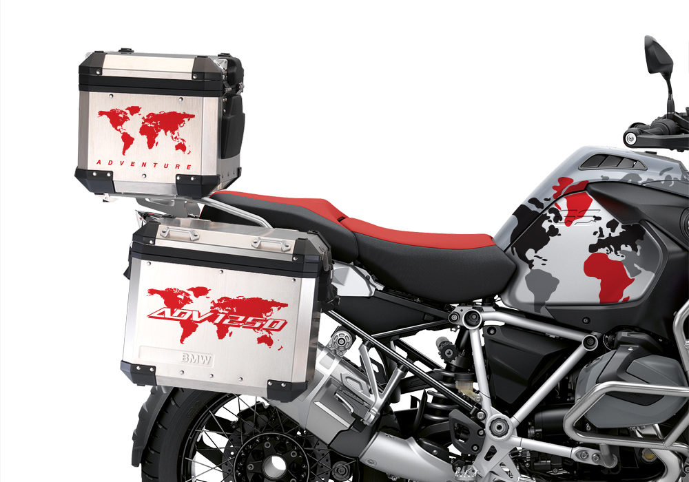 BSTI 3544 BMW R1250GS Adventure Top Box The Globe Red Stickers Kit 02