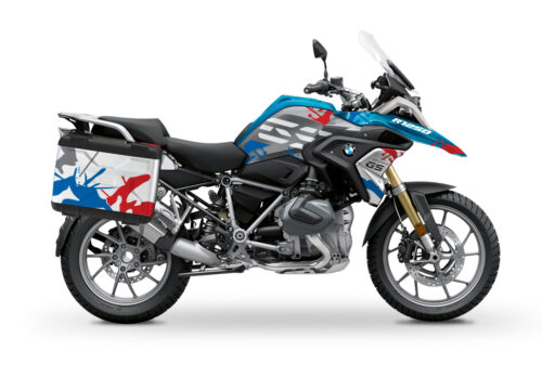 BSTI 3610 BMW R1250GS Vario Pannier Safari Red Blue Stickers Kit 01