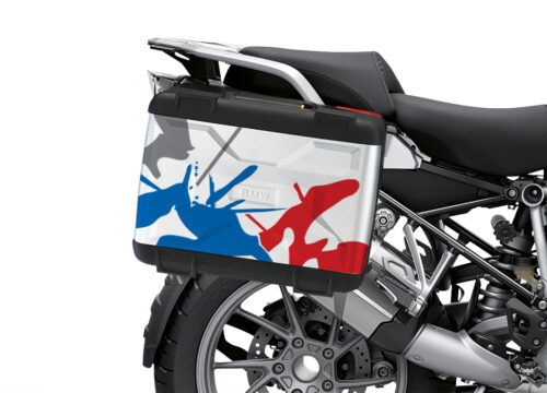 BSTI 3610 BMW R1250GS Vario Pannier Safari Red Blue Stickers Kit 02