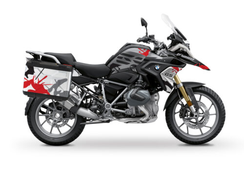 BSTI 3612 BMW R1250GS Vario Pannier Safari Red Grey Stickers Kit 01