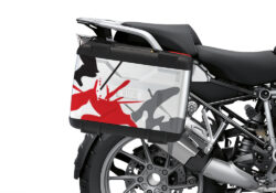 BSTI 3612 BMW R1250GS Vario Pannier Safari Red Grey Stickers Kit 02