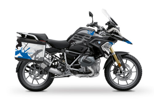 BSTI 3613 BMW R1250GS Vario Pannier Safari Blue Grey Stickers Kit 01
