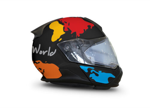 HEL 3440 BMW System 7 Black The Globe Series Multicolour Stickers Kit 02