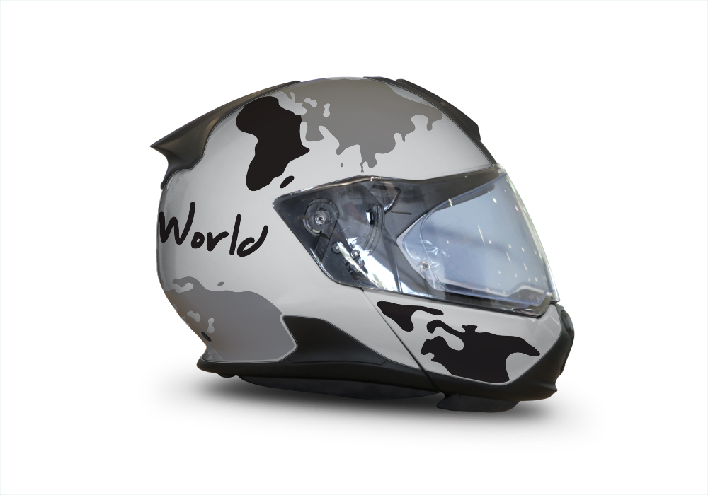 HEL 3443 BMW System 7 Silver Metallic The Globe Series Grey Black Stickers Kit 02