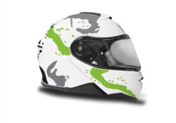 HEL 3646 Shoei Neotec II White Safari Series Toxic Green Grey Stickers Kit Right