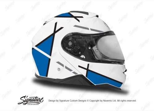 HEL 3655 Shoei Neotec II White Vector Series Blue Stickers Kit Right