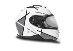 HEL 3657 Shoei Neotec II White Vector Series Grey Stickers Kit Right