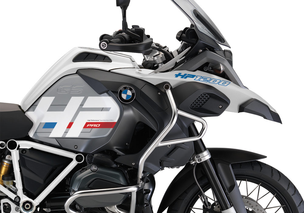 BKIT 3666 BMW R1200GS LC Adventure Alpine White HP Edition Side Tank Fender Stickers with Full Frame White 02