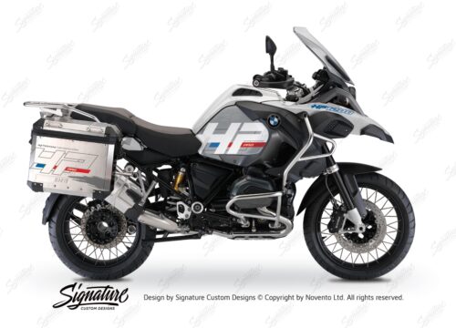 BKIT 3667 BMW R1200GS LC Adventure Alpine White HP Edition Side Tank Fender Stickers with Panniers 01