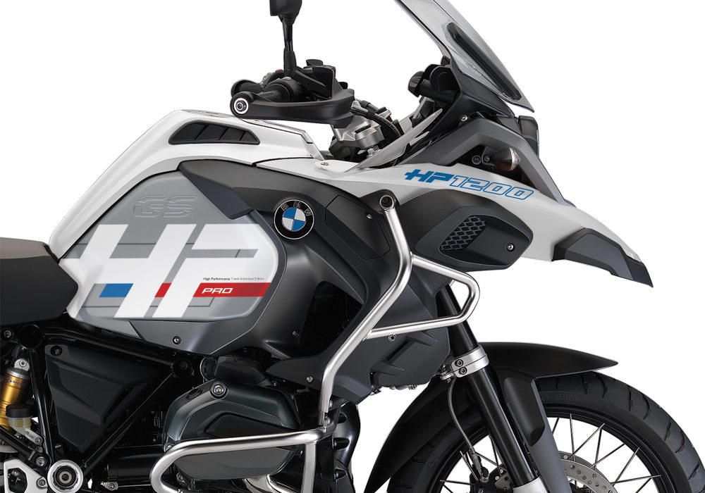BKIT 3667 BMW R1200GS LC Adventure Alpine White HP Edition Side Tank Fender Stickers with Panniers 02