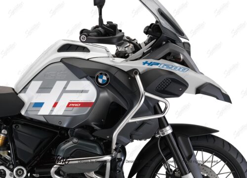 BKIT 3667 BMW R1200GS LC Adventure Alpine White HP Edition Side Tank Fender Stickers with Panniers 02