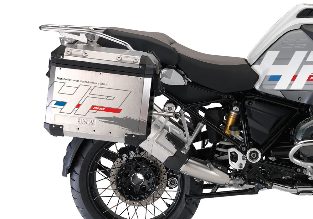 BKIT 3667 BMW R1200GS LC Adventure Alpine White HP Edition Side Tank Fender Stickers with Panniers 03