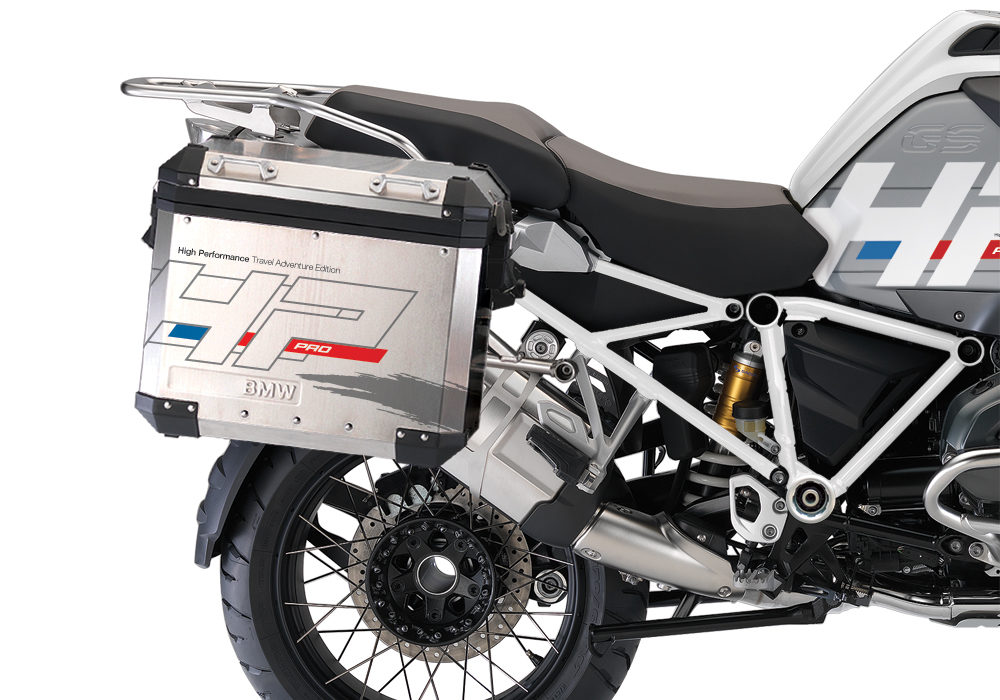 BKIT 3669 BMW R1200GS LC Adventure Alpine White HP Edition Side Tank Fender Stickers with Full Frame Panniers White 03