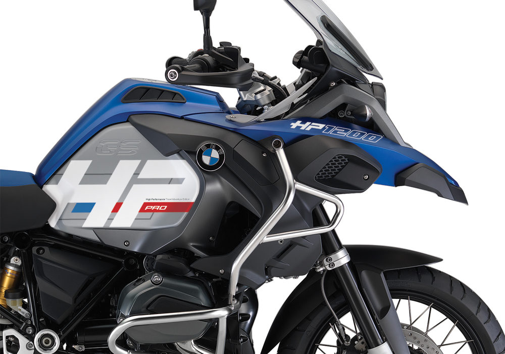 BKIT 3673 BMW R1200GS LC Adventure Racing Blue HP Edition Side Tank Fender Stickers with Panniers 02