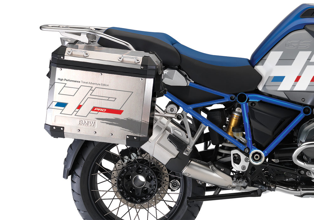 BKIT 3675 BMW R1200GS LC Adventure Racing Blue HP Edition Side Tank Fender Stickers with Full Frame Panniers Blue 03