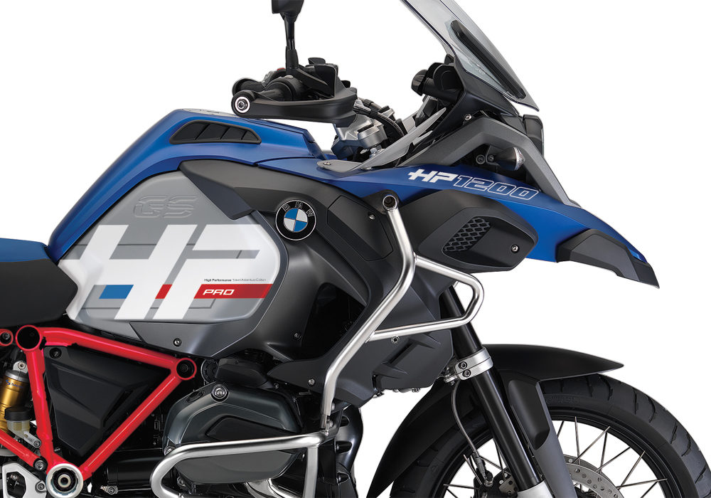 BKIT 3675 BMW R1200GS LC Adventure Racing Blue HP Edition Side Tank Fender Stickers with Full Frame Panniers Red 02