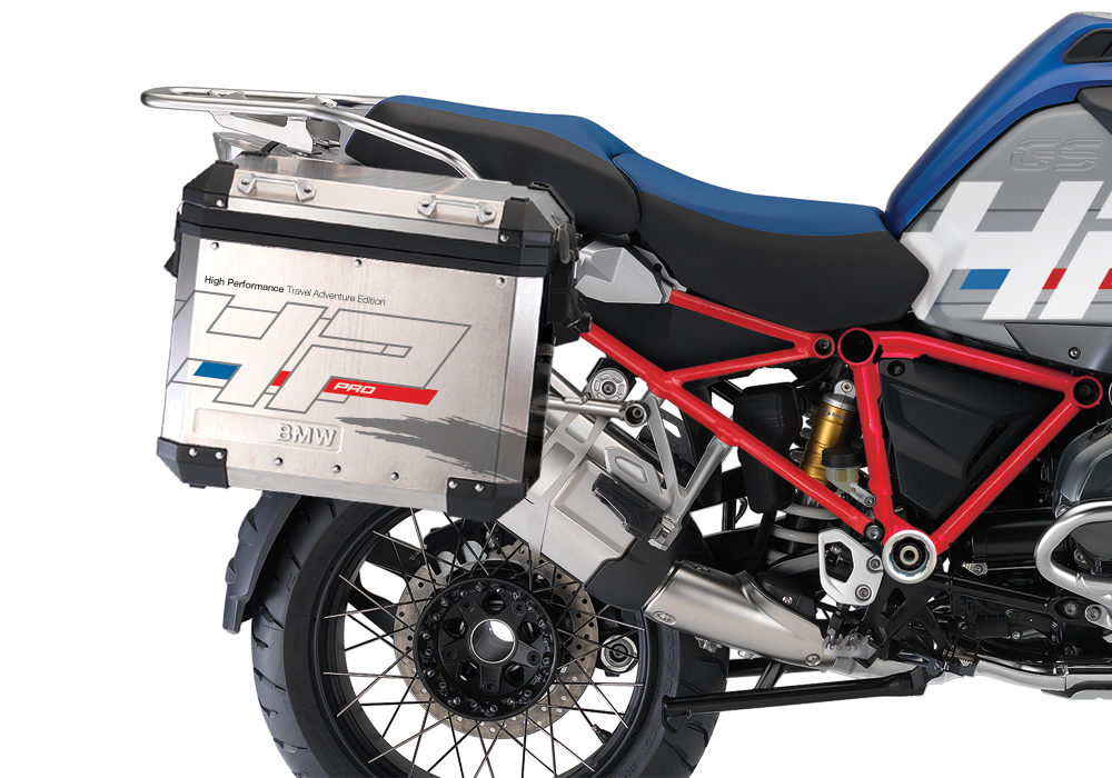 BKIT 3675 BMW R1200GS LC Adventure Racing Blue HP Edition Side Tank Fender Stickers with Full Frame Panniers Red 03