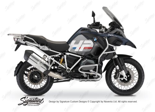BKIT 3678 BMW R1200GS LC Adventure Ocean Blue HP Edition Side Tank Fender Stickers with Full Frame White 01