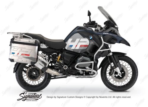 BKIT 3679 BMW R1200GS LC Adventure Ocean Blue HP Edition Side Tank Fender Stickers with Panniers 01