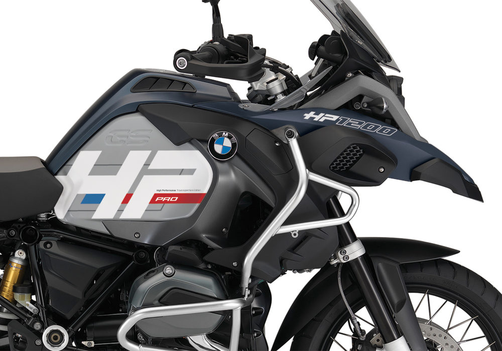 BKIT 3679 BMW R1200GS LC Adventure Ocean Blue HP Edition Side Tank Fender Stickers with Panniers 02