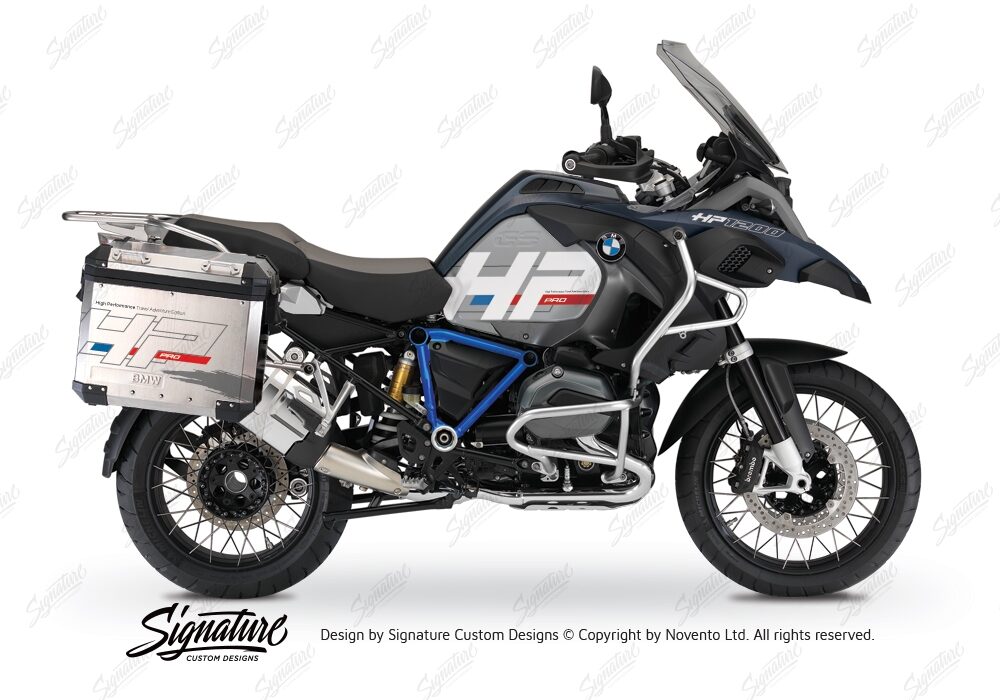 BKIT 3680 BMW R1200GS LC Adventure Ocean Blue HP Edition Side Tank Fender Stickers with Pyramid Frame Panniers Blue 01