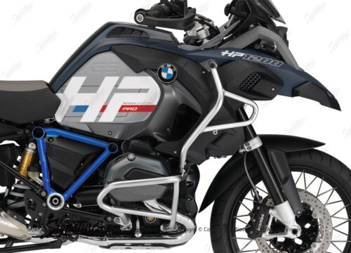 BKIT 3680 BMW R1200GS LC Adventure Ocean Blue HP Edition Side Tank Fender Stickers with Pyramid Frame Panniers Blue 02