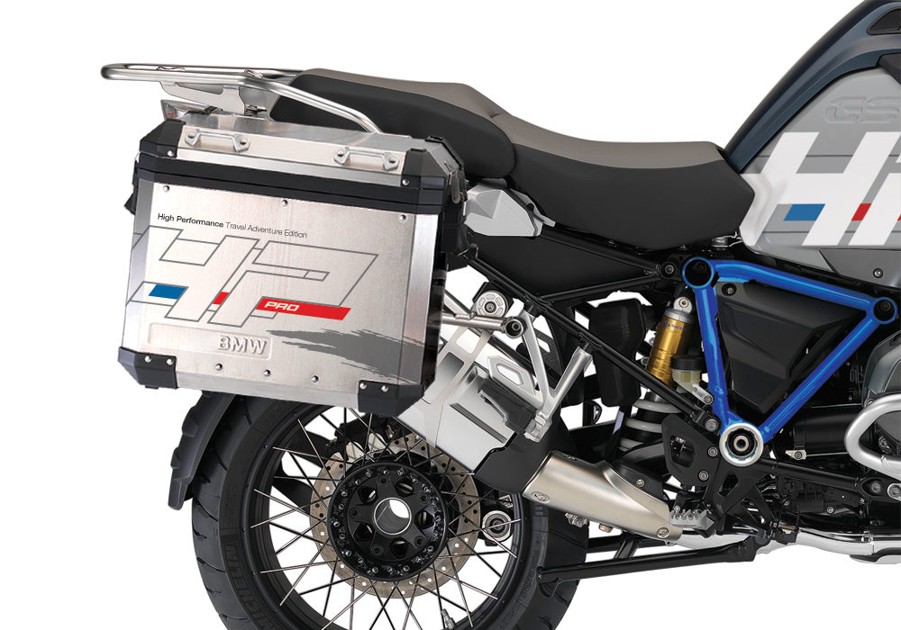 BKIT 3680 BMW R1200GS LC Adventure Ocean Blue HP Edition Side Tank Fender Stickers with Pyramid Frame Panniers Blue 03