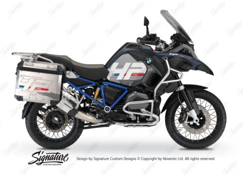 BKIT 3681 BMW R1200GS LC Adventure Ocean Blue HP Edition Side Tank Fender Stickers with Full Frame Panniers Blue 01