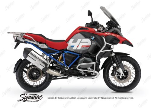 BKIT 3684 BMW R1200GS LC Adventure Racing Red HP Edition Side Tank Fender Stickers with Full Frame Blue 01