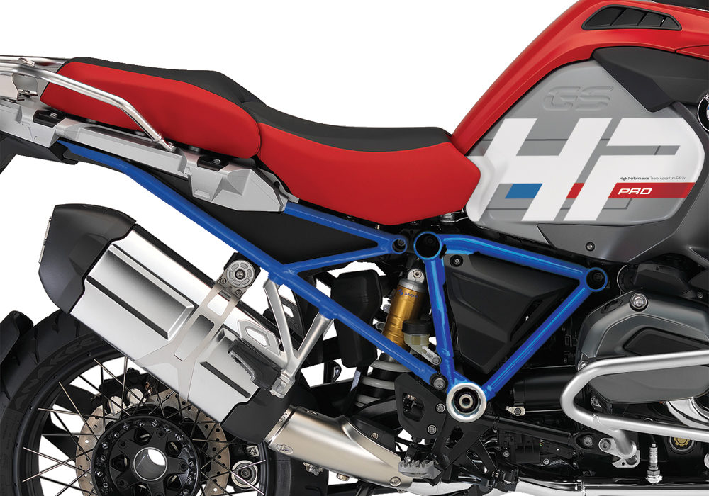 BKIT 3684 BMW R1200GS LC Adventure Racing Red HP Edition Side Tank Fender Stickers with Full Frame Blue 03