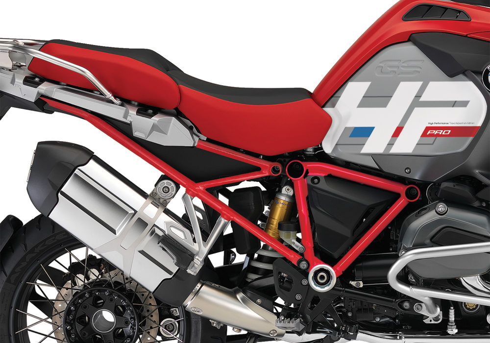 BKIT 3684 BMW R1200GS LC Adventure Racing Red HP Edition Side Tank Fender Stickers with Full Frame Red 03