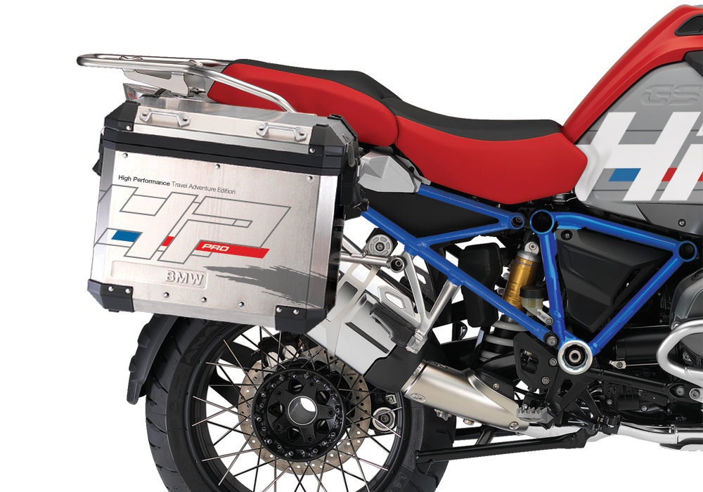 BKIT 3687 BMW R1200GS LC Adventure Racing Red HP Edition Side Tank Fender Stickers with Full Frame Panniers Blue 03