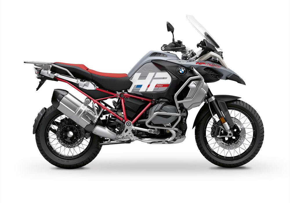 BKIT 3690 BMW R1250GS Adventure Ice Grey HP Edition Side Tank Fender Stickers with Full Frame Red 01