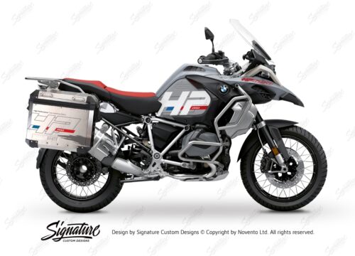 BKIT 3691 BMW R1250GS Adventure Ice Grey HP Edition Side Tank Fender Stickers with Panniers 01